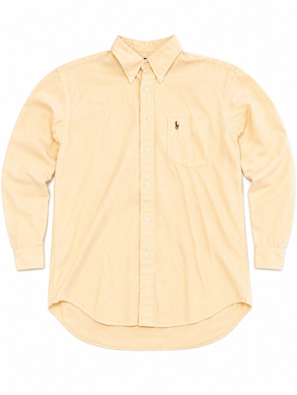 Polo by Ralph Lauren Men's Long Sleeve Button-Down Oxford Shirt Yellow Size L